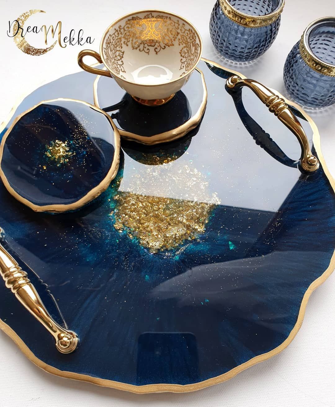 Marble Effect Resin Tray
